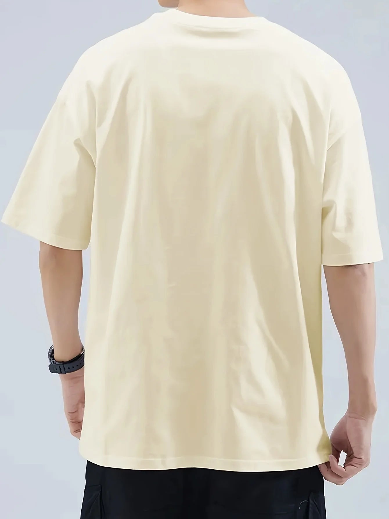 Men's Summer 100 Cotton Fashionable Casual Loose Japanese Samurai Pattern Printed Round Neck Short Sleeve T-shirt Top
