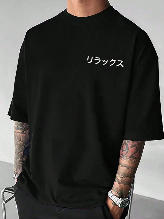 Sakura Japanese Pattern T-shirt Men's Summer Sweat-absorbing Breathable Top Outdoor Short-sleeved Trendy Men's Clothing